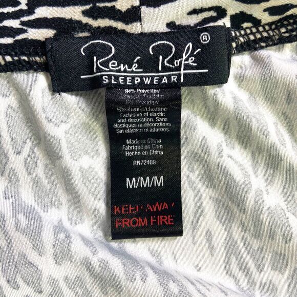 Rene Rofe Chemise‎ Teddy & Robe Cheetah Print Set Lingerie Women's Size Medium - Picture 5 of 12